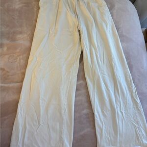 Brandy Melville Cream Wide-Leg CROPPED Pants
